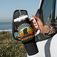 Funny Groundhog Whisperer Tumbler With Handle Retro Vintage Woodchuck Lover - Wonder Print Shop