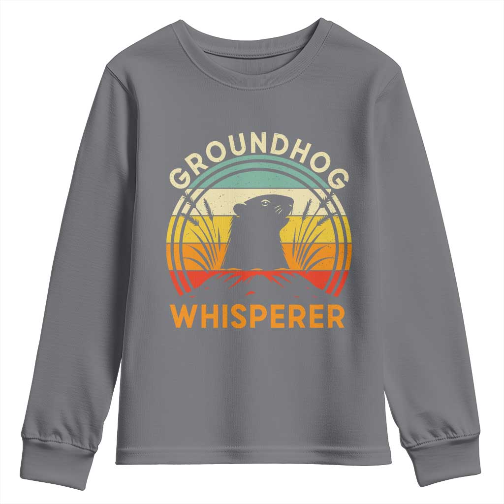 Funny Groundhog Whisperer Youth Sweatshirt Retro Vintage Woodchuck Lover - Wonder Print Shop