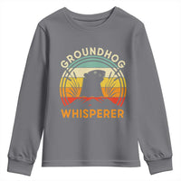 Funny Groundhog Whisperer Youth Sweatshirt Retro Vintage Woodchuck Lover - Wonder Print Shop