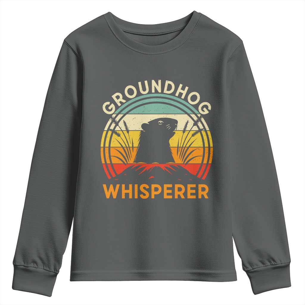 Funny Groundhog Whisperer Youth Sweatshirt Retro Vintage Woodchuck Lover - Wonder Print Shop