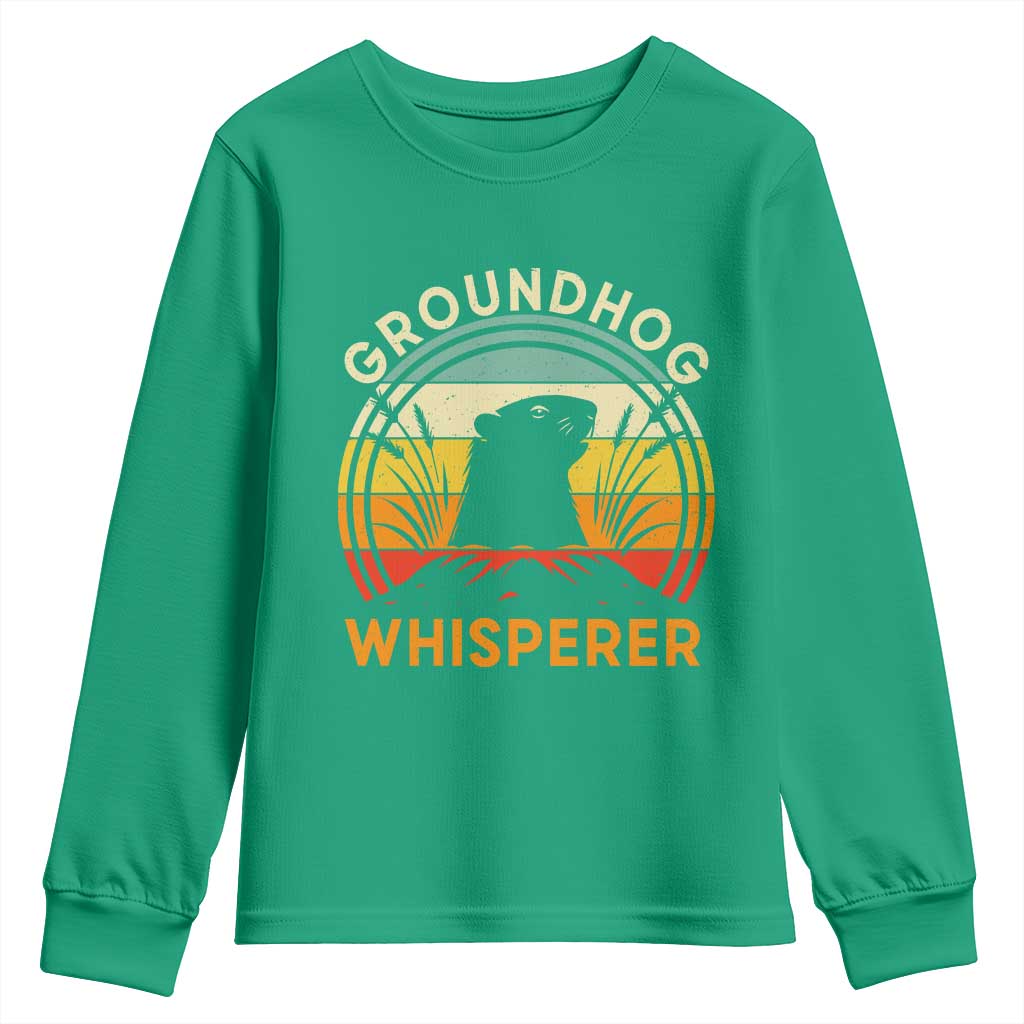 Funny Groundhog Whisperer Youth Sweatshirt Retro Vintage Woodchuck Lover - Wonder Print Shop