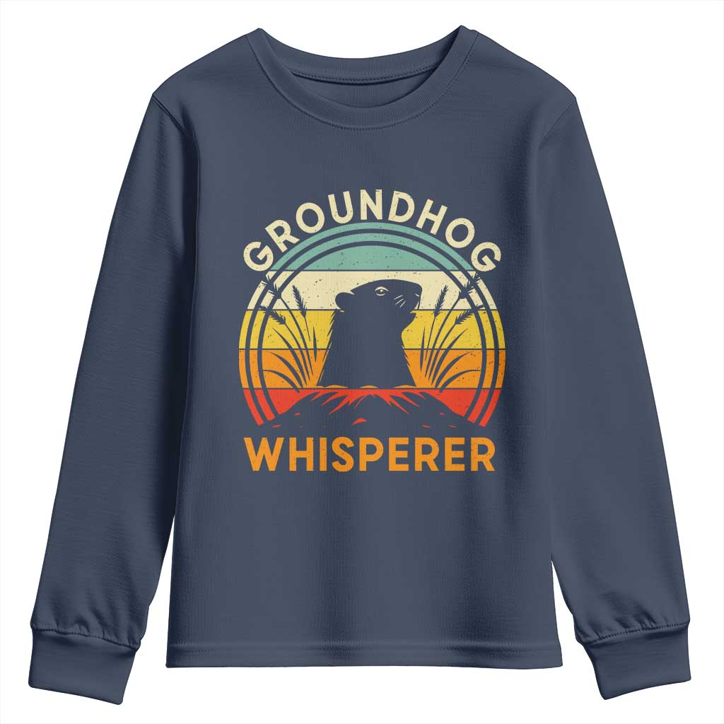 Funny Groundhog Whisperer Youth Sweatshirt Retro Vintage Woodchuck Lover - Wonder Print Shop