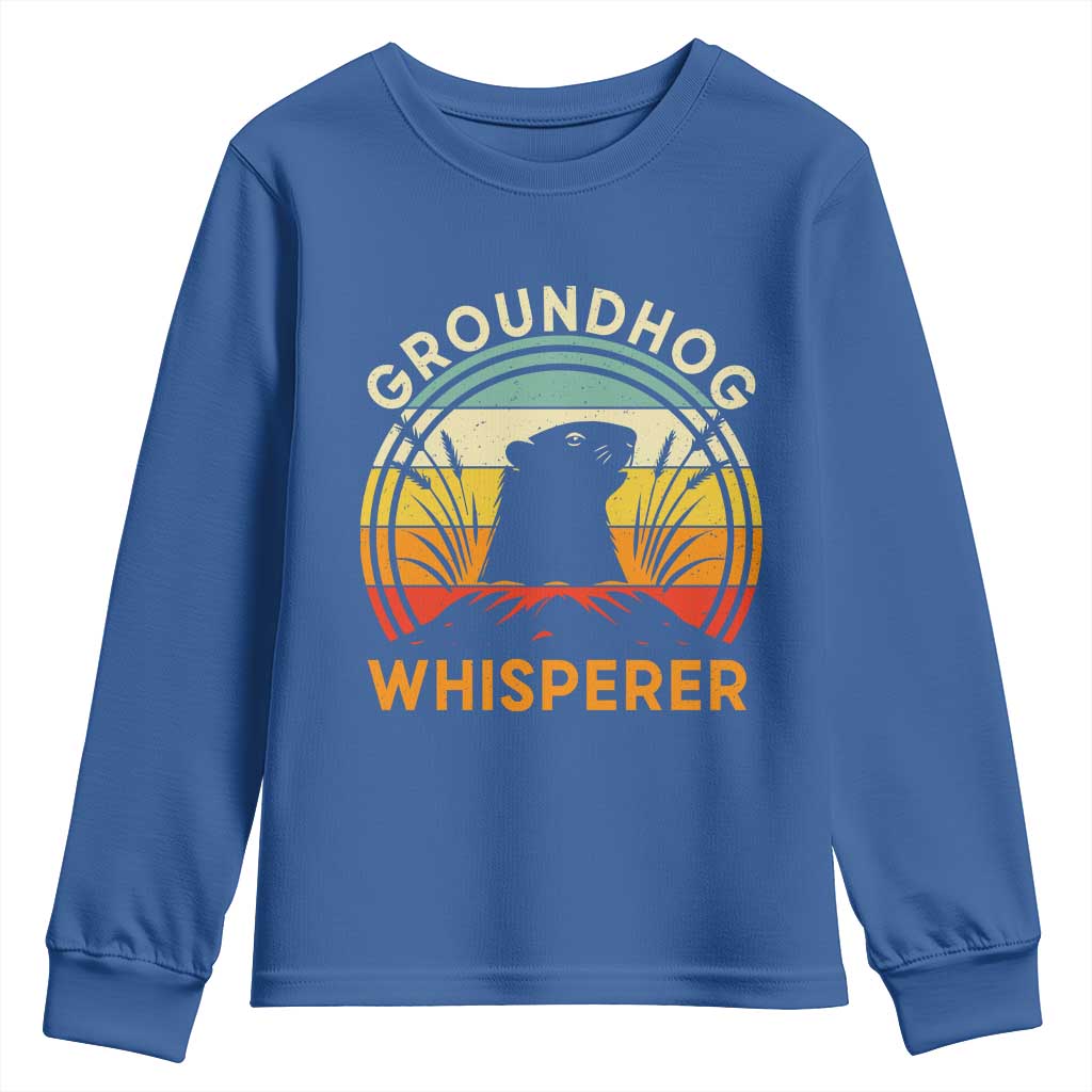 Funny Groundhog Whisperer Youth Sweatshirt Retro Vintage Woodchuck Lover - Wonder Print Shop