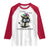 Funny Mardi Gras Cat Raglan Shirt It's Fine I'm Fine Everything Is Fine Jester Hat Beads