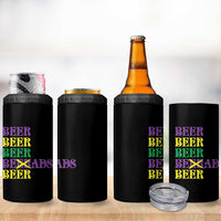 Funny Mardi Gras Drinking 4 in 1 Can Cooler Tumbler Retro Beads Beer Carnival Party - Wonder Print Shop