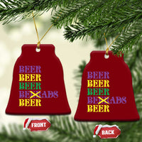 Funny Mardi Gras Drinking Ceramic Ornament Retro Beads Beer Carnival Party