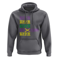 Funny Mardi Gras Drinking Hoodie Retro Beads Beer Carnival Party