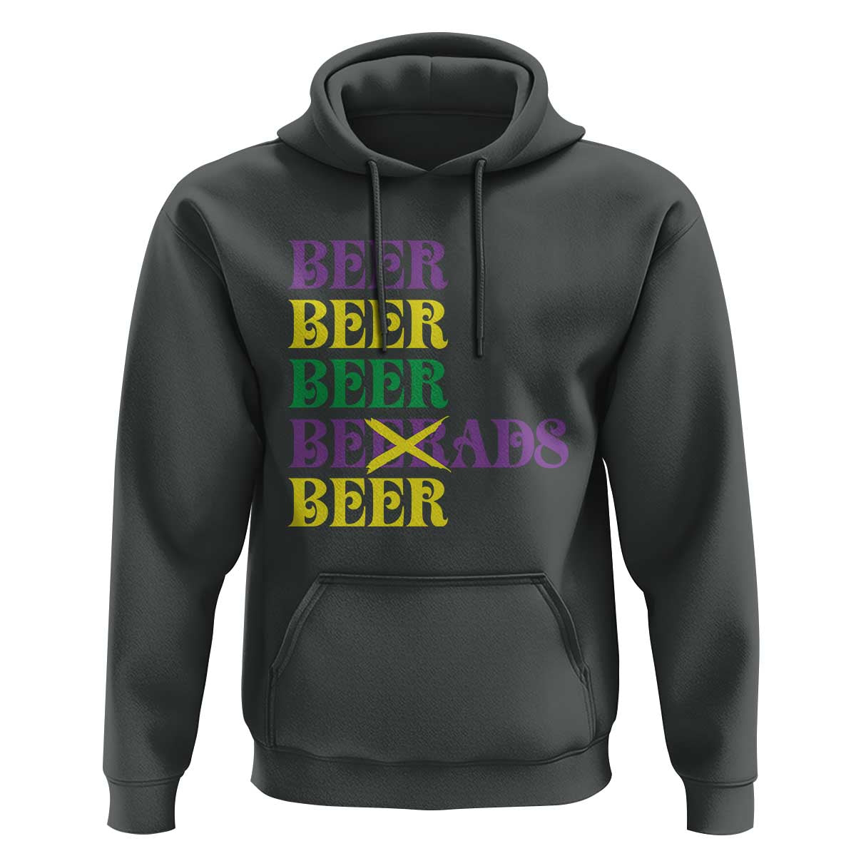 Funny Mardi Gras Drinking Hoodie Retro Beads Beer Carnival Party