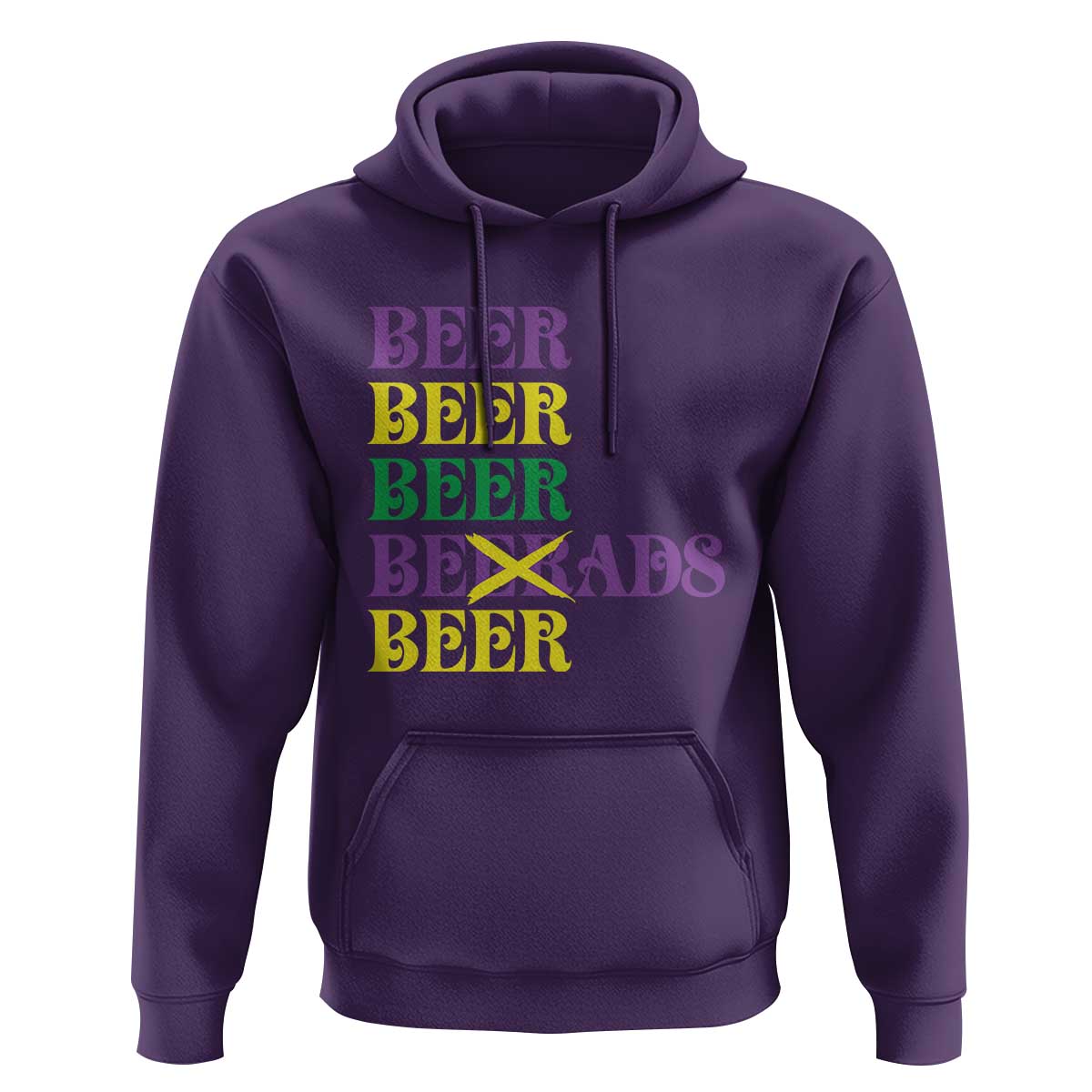 Funny Mardi Gras Drinking Hoodie Retro Beads Beer Carnival Party