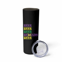Funny Mardi Gras Drinking Skinny Tumbler Retro Beads Beer Carnival Party - Wonder Print Shop