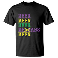 Funny Mardi Gras Drinking T Shirt Retro Beads Beer Carnival Party