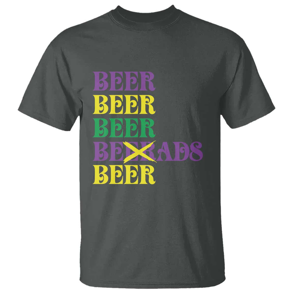 Funny Mardi Gras Drinking T Shirt Retro Beads Beer Carnival Party