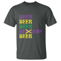 Funny Mardi Gras Drinking T Shirt Retro Beads Beer Carnival Party