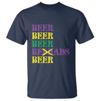 Funny Mardi Gras Drinking T Shirt Retro Beads Beer Carnival Party