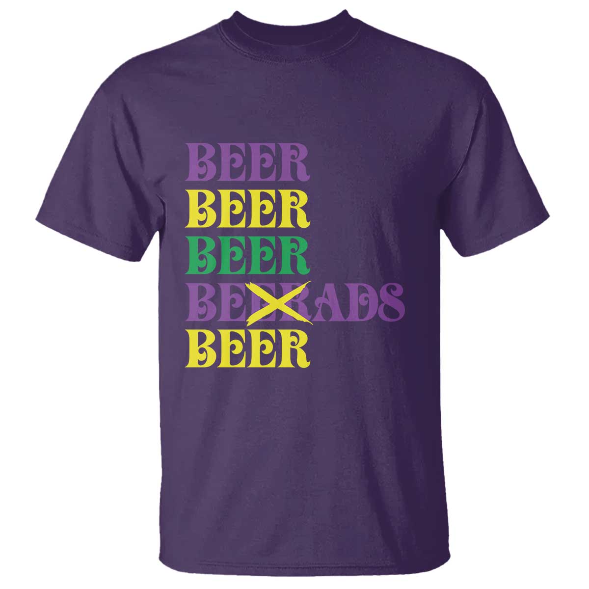 Funny Mardi Gras Drinking T Shirt Retro Beads Beer Carnival Party
