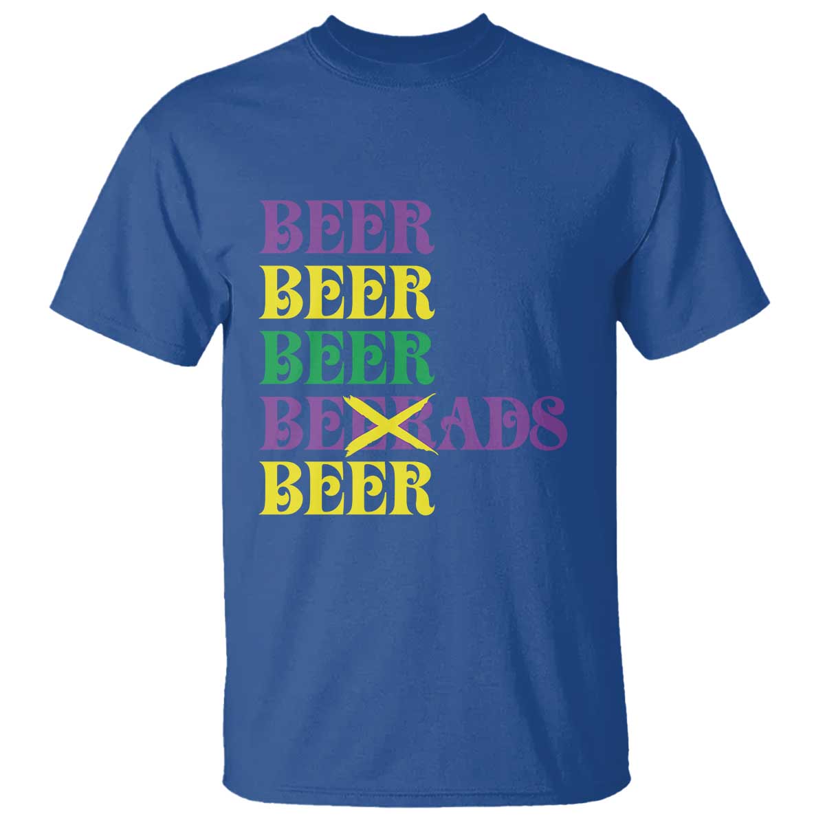 Funny Mardi Gras Drinking T Shirt Retro Beads Beer Carnival Party