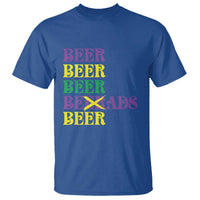 Funny Mardi Gras Drinking T Shirt Retro Beads Beer Carnival Party
