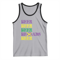 Funny Mardi Gras Drinking Tank Top Retro Beads Beer Carnival Party