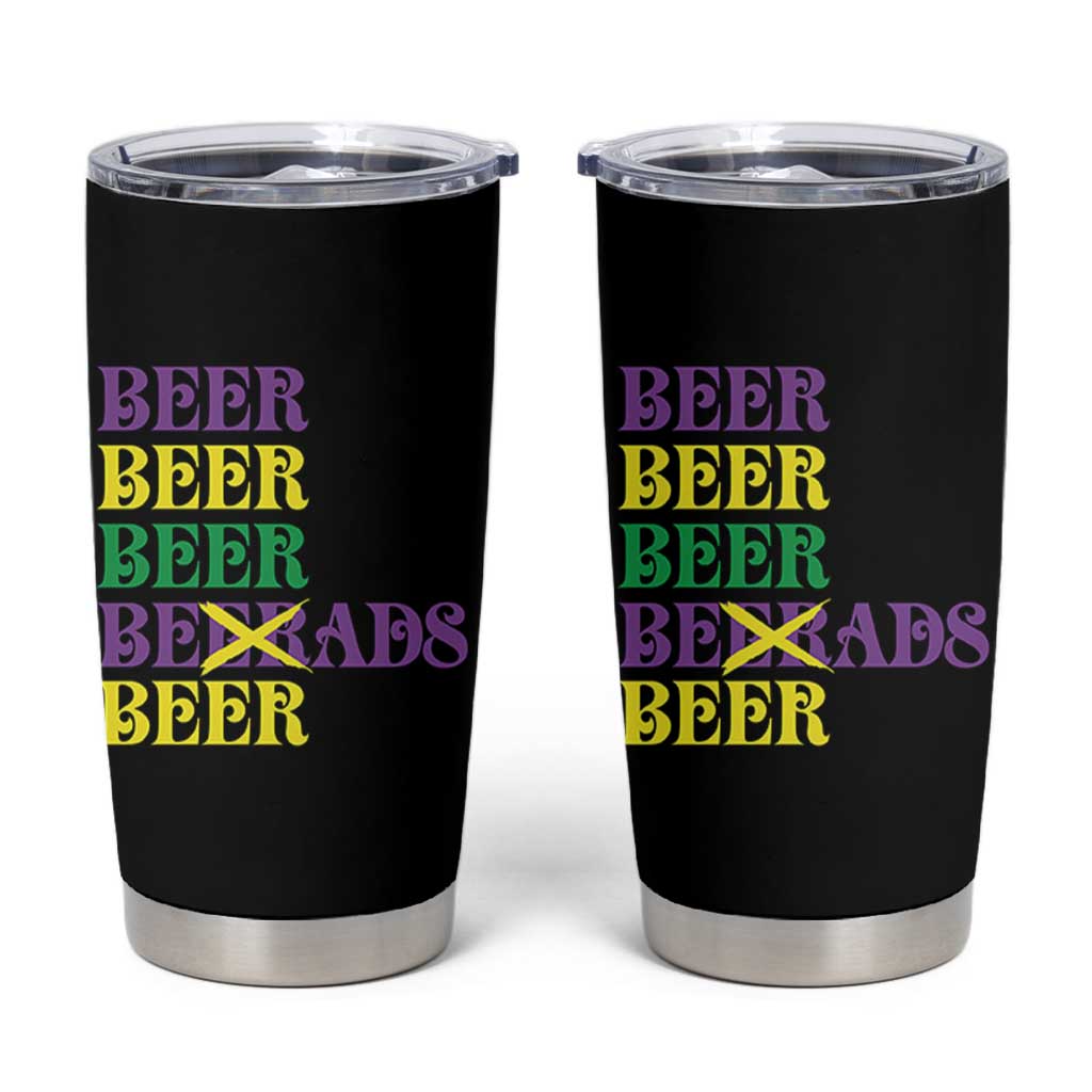 Funny Mardi Gras Drinking Tumbler Cup Retro Beads Beer Carnival Party - Wonder Print Shop