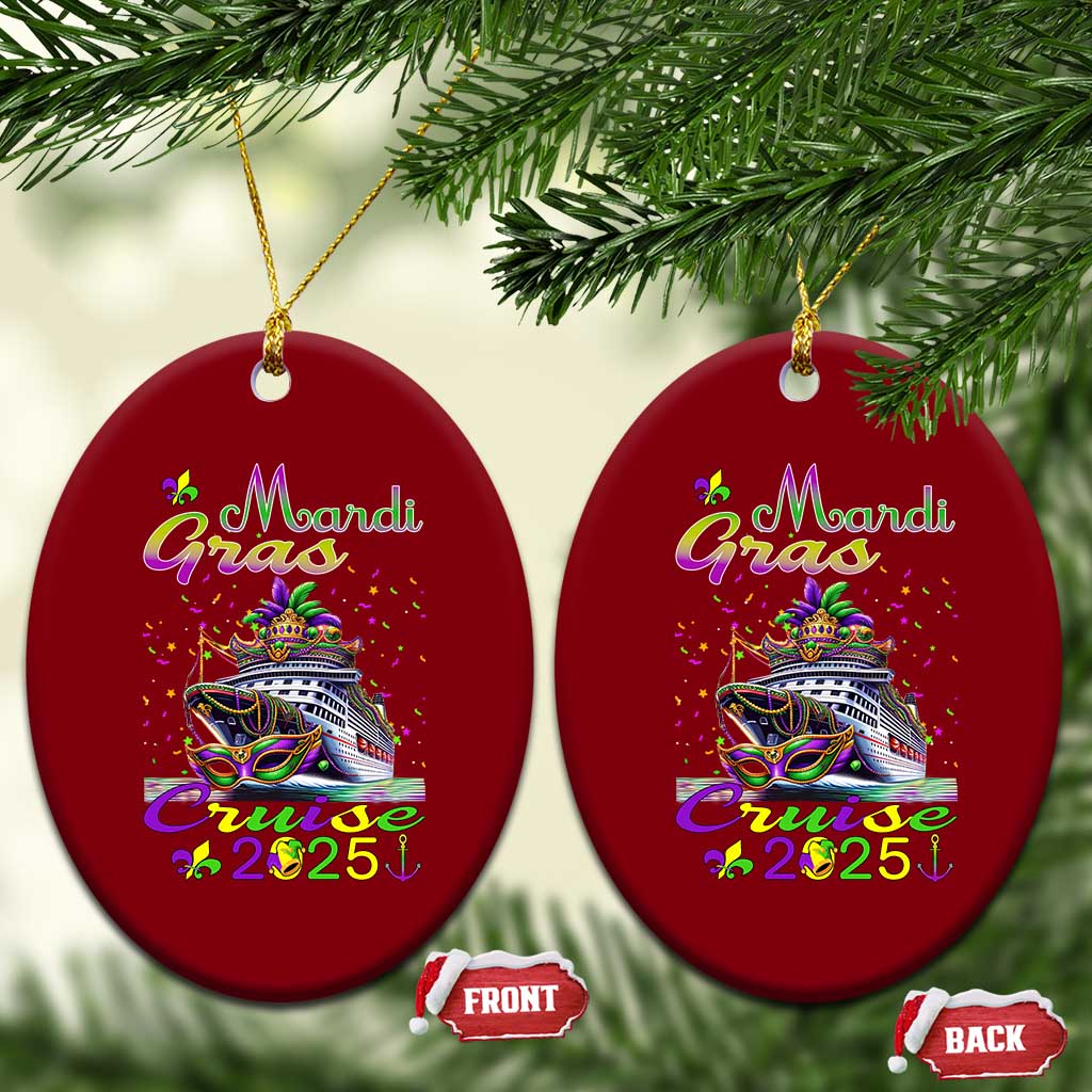 Funny Mardi Gras Cruise 2025 Ceramic Ornament Trip New Orleans Family Matching