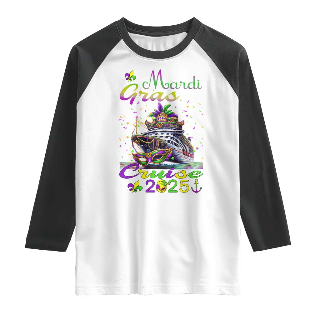 Funny Mardi Gras Cruise 2025 Raglan Shirt Trip New Orleans Family Matching