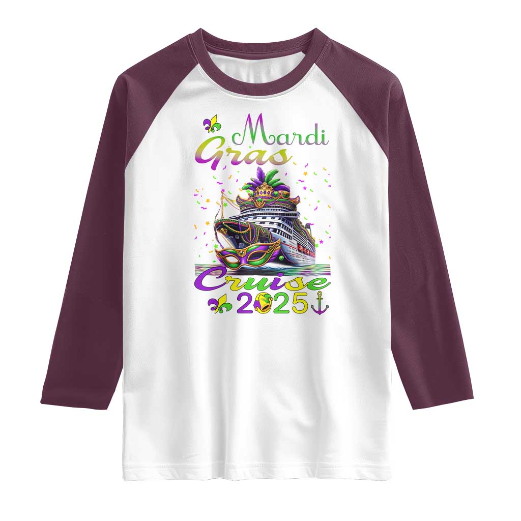 Funny Mardi Gras Cruise 2025 Raglan Shirt Trip New Orleans Family Matching