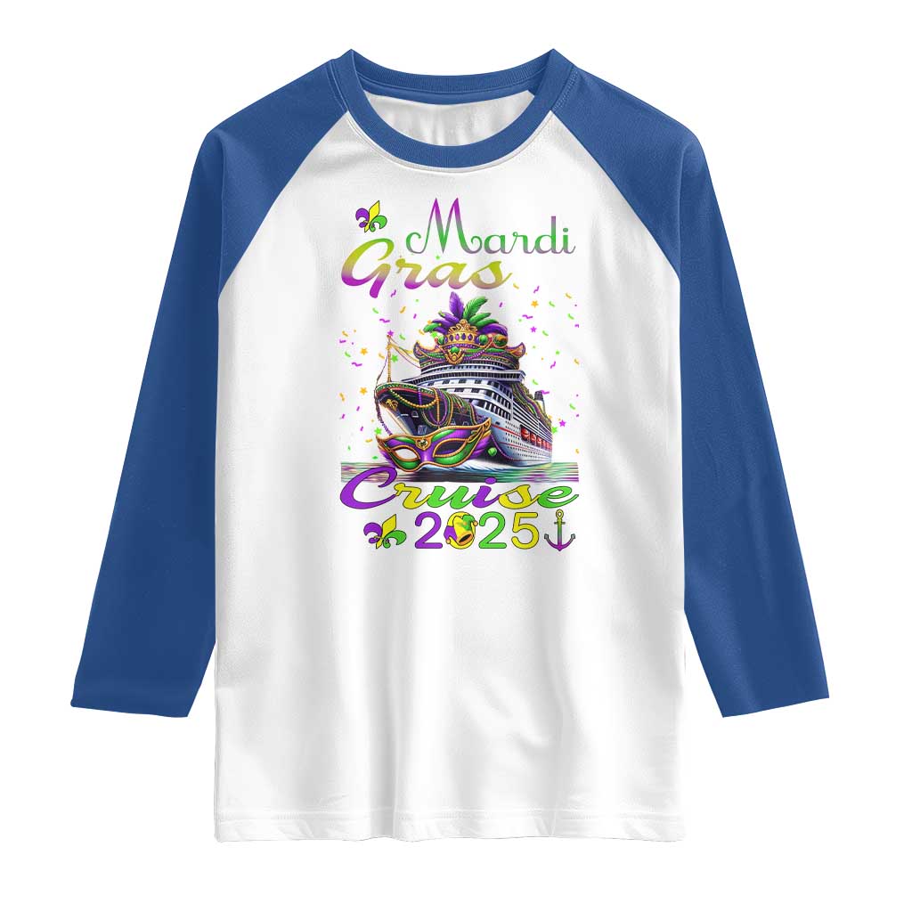 Funny Mardi Gras Cruise 2025 Raglan Shirt Trip New Orleans Family Matching