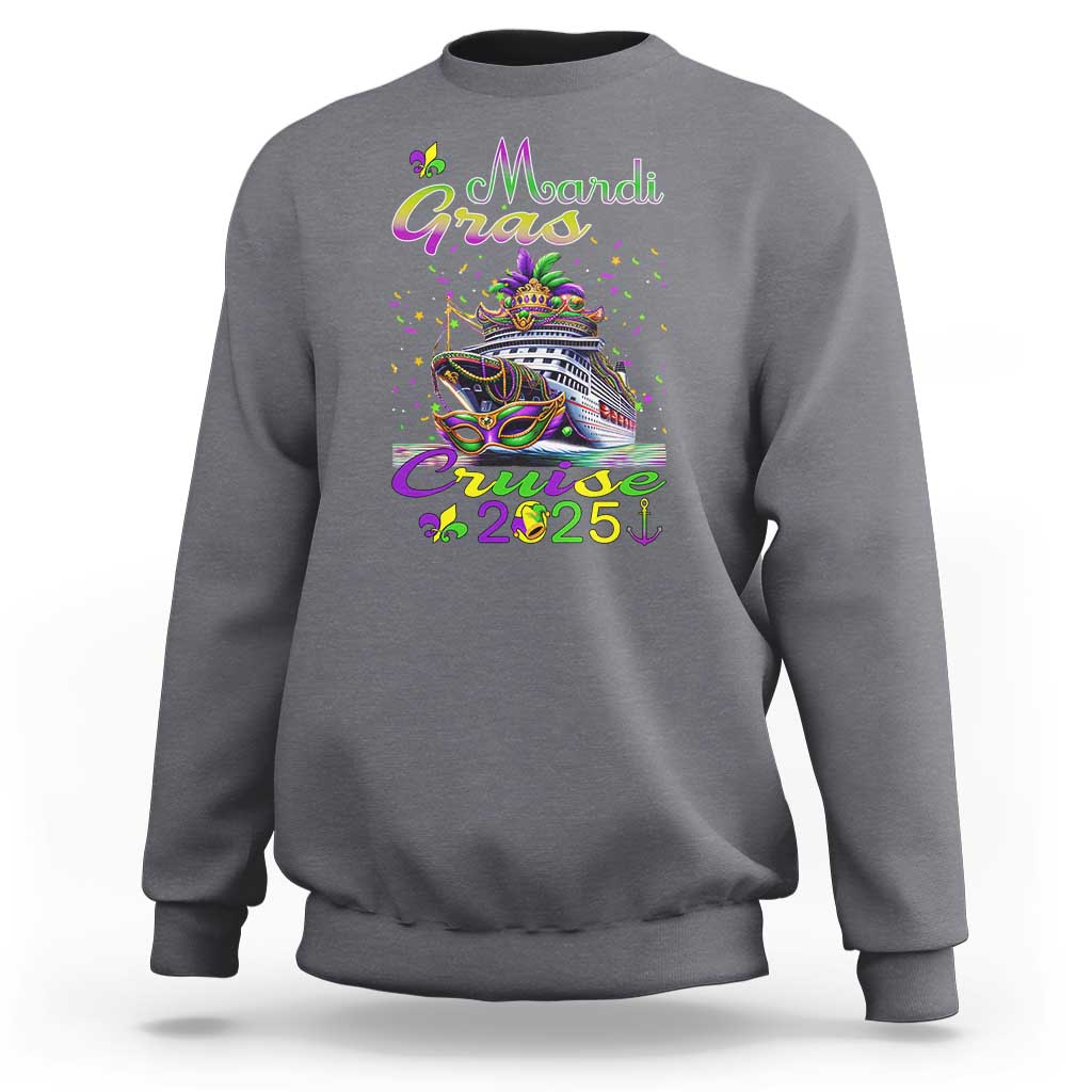 Funny Mardi Gras Cruise 2025 Sweatshirt Trip New Orleans Family Matching