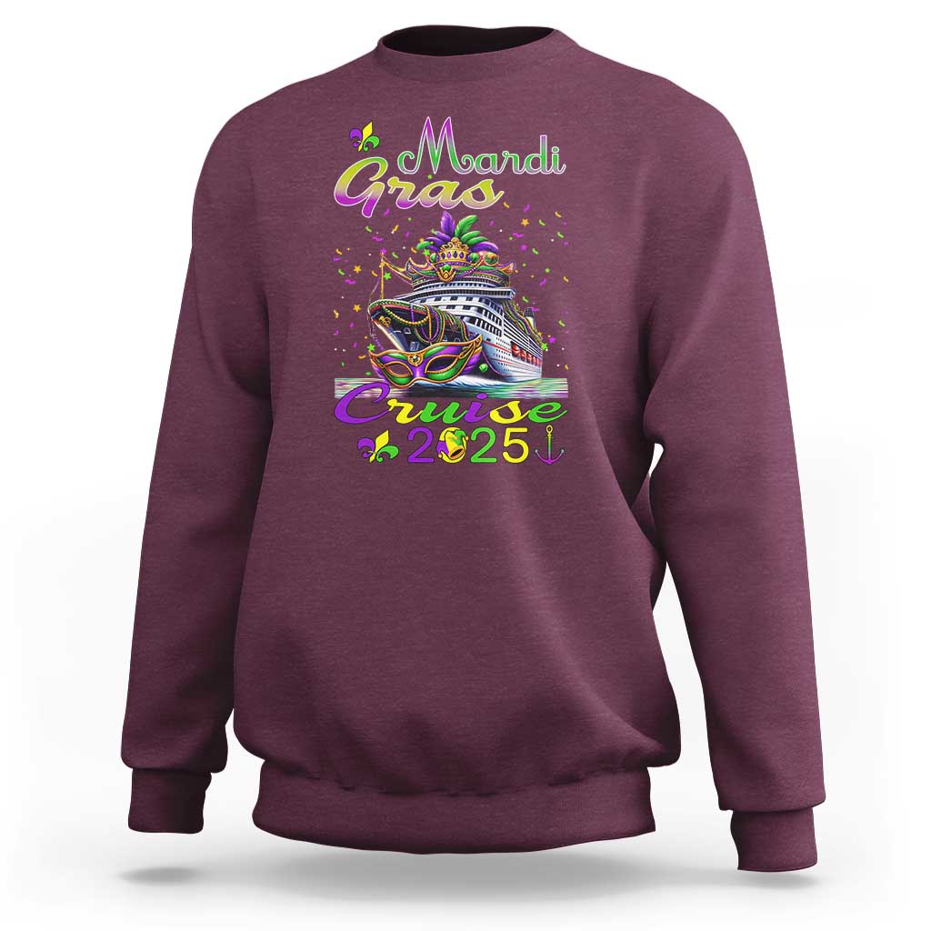 Funny Mardi Gras Cruise 2025 Sweatshirt Trip New Orleans Family Matching