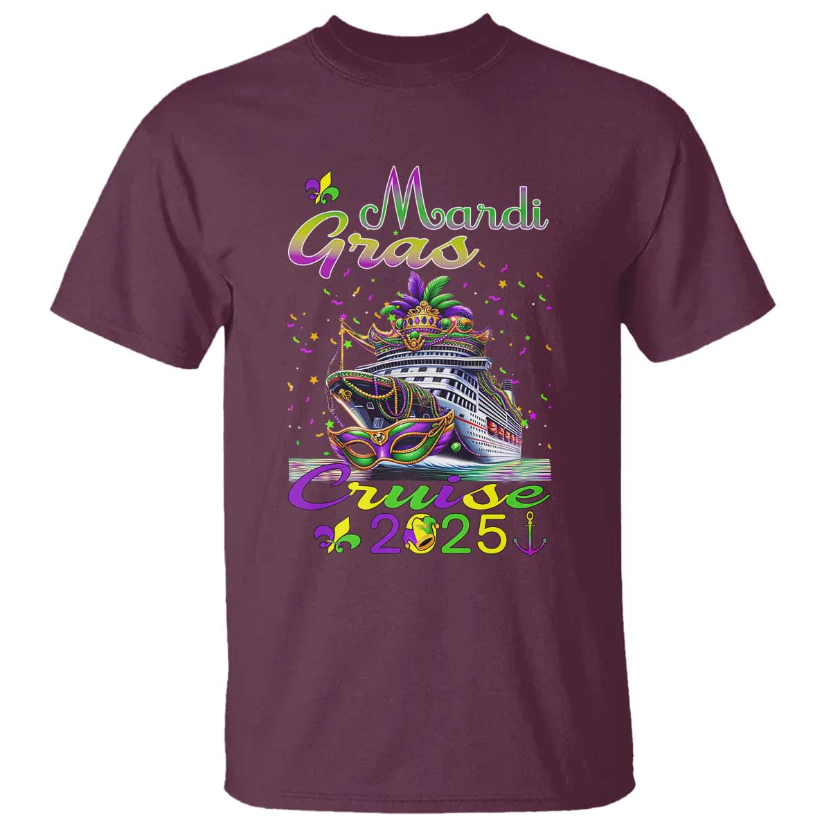 Funny Mardi Gras Cruise 2025 T Shirt Trip New Orleans Family Matching