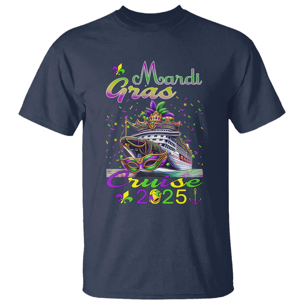 Funny Mardi Gras Cruise 2025 T Shirt Trip New Orleans Family Matching