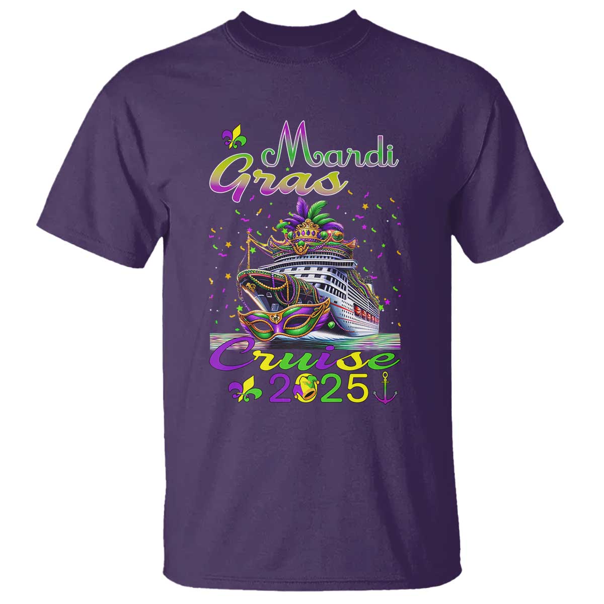 Funny Mardi Gras Cruise 2025 T Shirt Trip New Orleans Family Matching