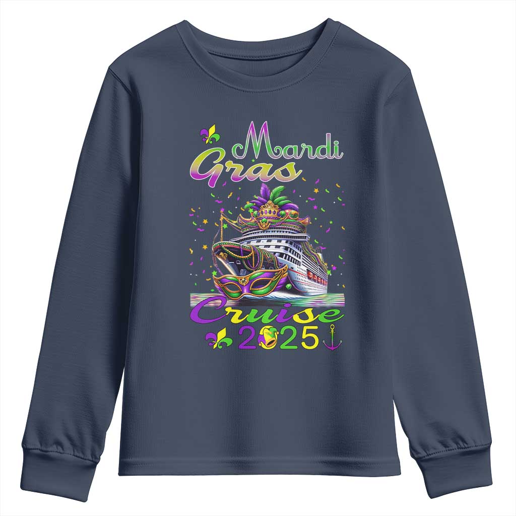 Funny Mardi Gras Cruise 2025 Youth Sweatshirt Trip New Orleans Family Matching