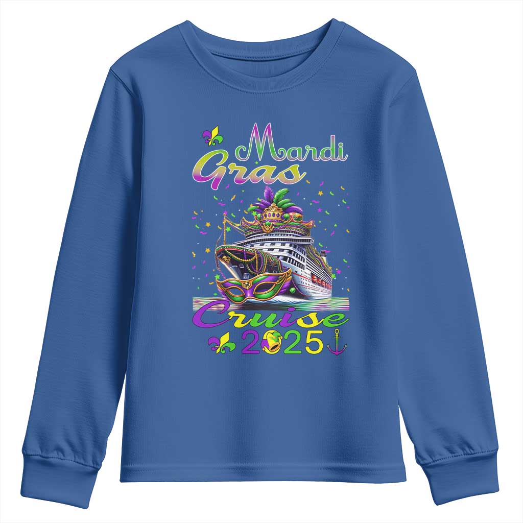 Funny Mardi Gras Cruise 2025 Youth Sweatshirt Trip New Orleans Family Matching