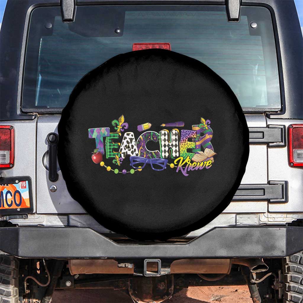 Funny Mardi Gras Teacher Krewe Spare Tire Cover Parade Carnival School Beads