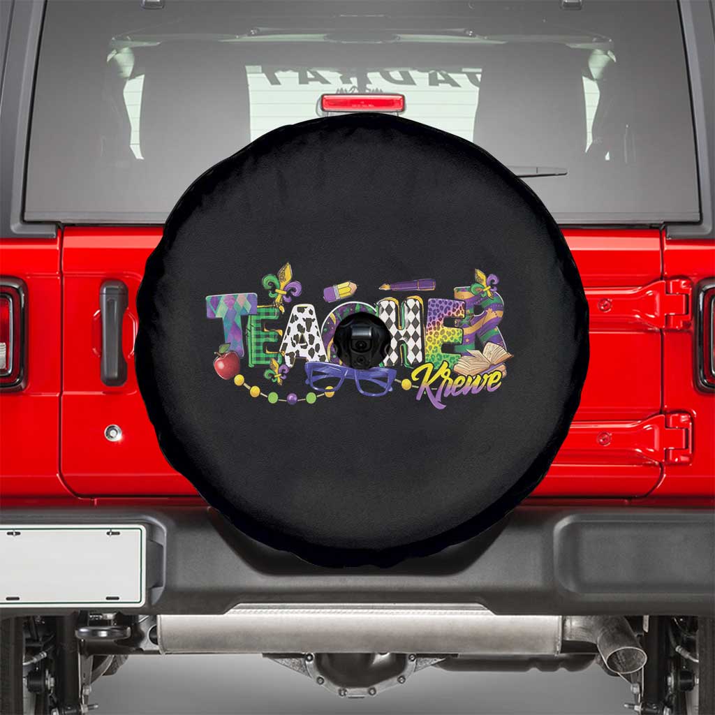 Funny Mardi Gras Teacher Krewe Spare Tire Cover Parade Carnival School Beads