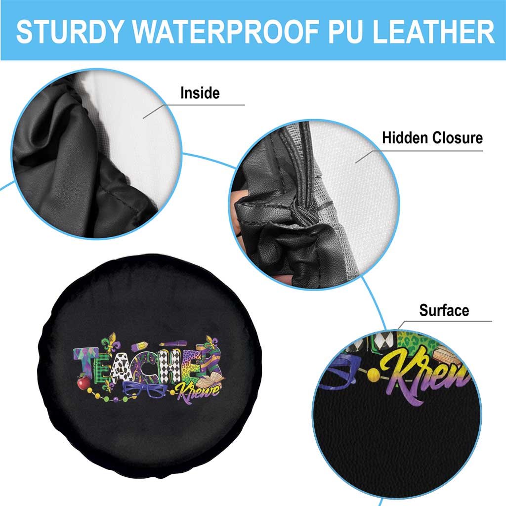 Funny Mardi Gras Teacher Krewe Spare Tire Cover Parade Carnival School Beads