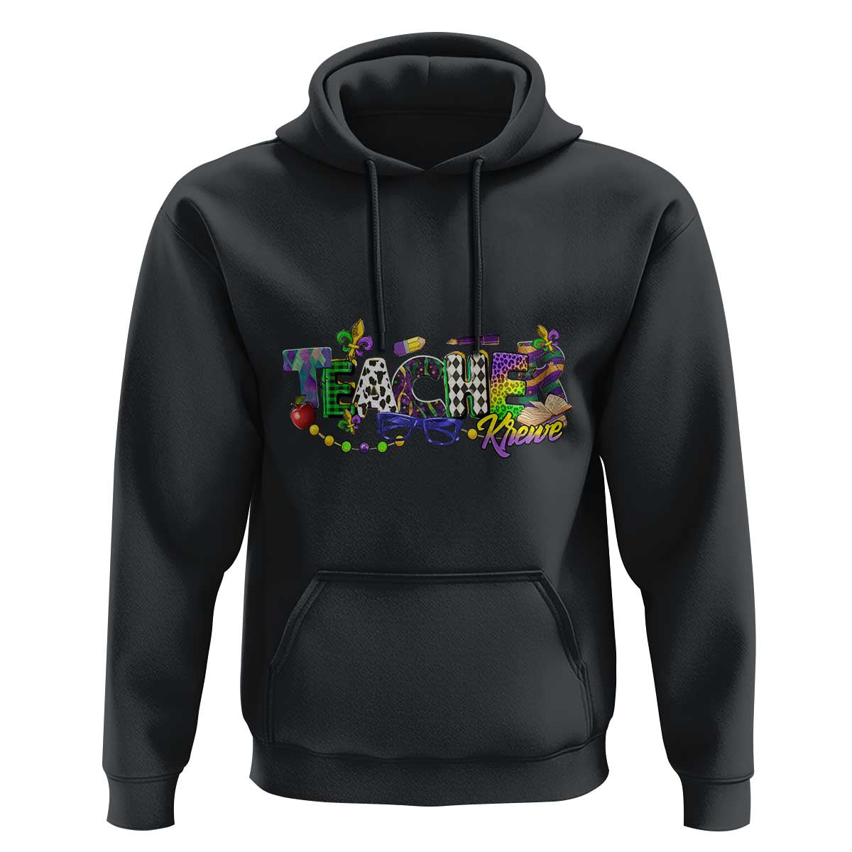 Funny Mardi Gras Teacher Krewe Hoodie Parade Carnival School Beads