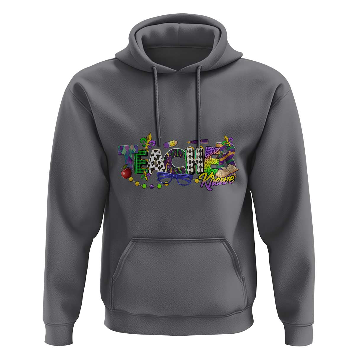 Funny Mardi Gras Teacher Krewe Hoodie Parade Carnival School Beads