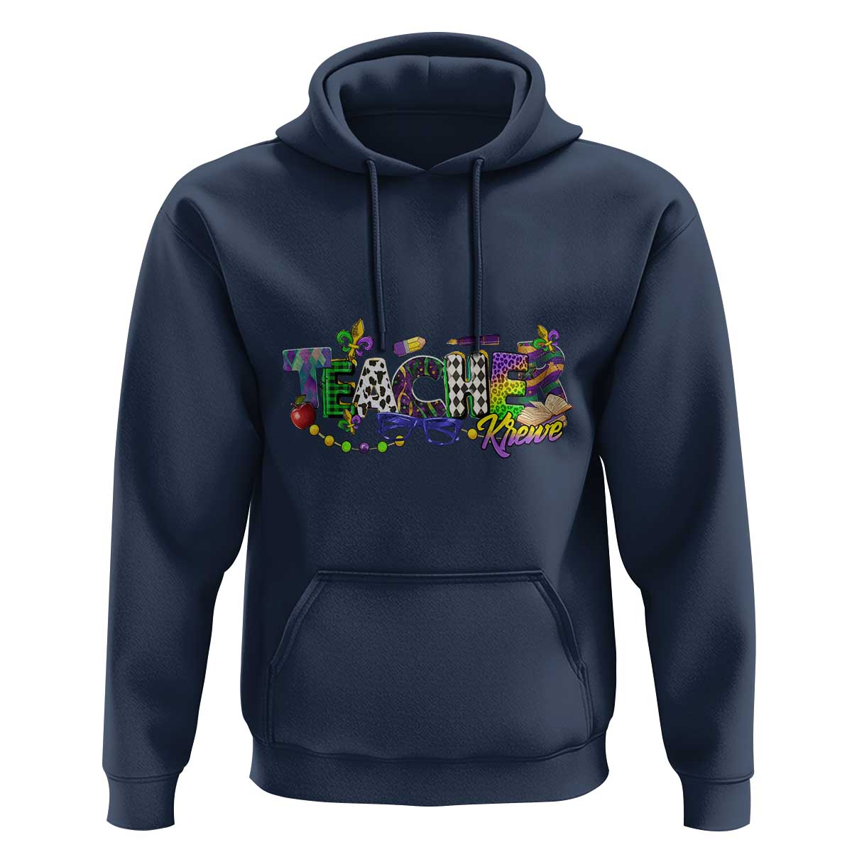Funny Mardi Gras Teacher Krewe Hoodie Parade Carnival School Beads