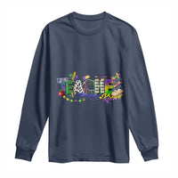 Funny Mardi Gras Teacher Krewe Long Sleeve Shirt Parade Carnival School Beads