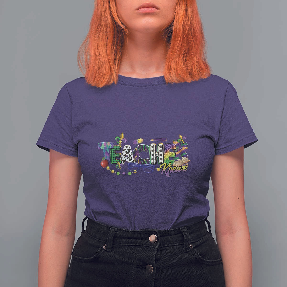 Funny Mardi Gras Teacher Krewe T Shirt For Women Parade Carnival School Beads