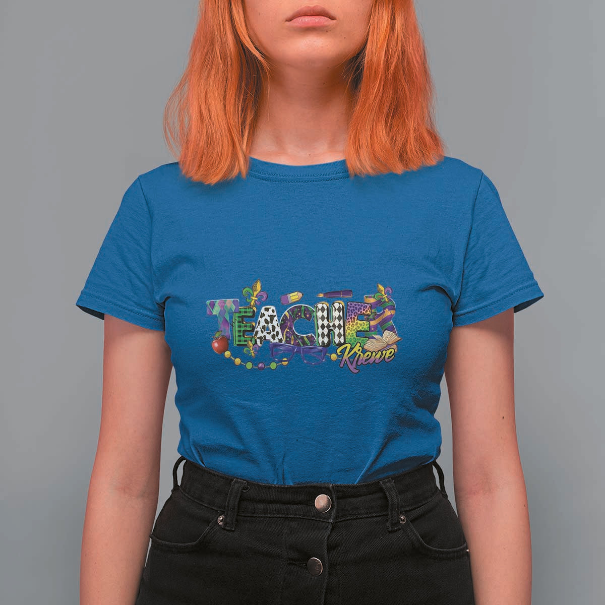 Funny Mardi Gras Teacher Krewe T Shirt For Women Parade Carnival School Beads
