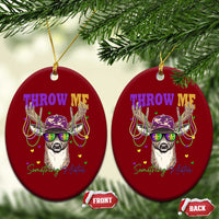 Funny Mardi Gras Mississippi Deer Ceramic Ornament Throw Me Something Mister Beads