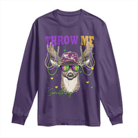 Funny Mardi Gras Mississippi Deer Long Sleeve Shirt Throw Me Something Mister Beads