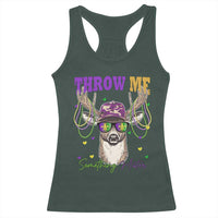 Funny Mardi Gras Mississippi Deer Racerback Tank Top Throw Me Something Mister Beads