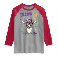 Funny Mardi Gras Mississippi Deer Raglan Shirt Throw Me Something Mister Beads