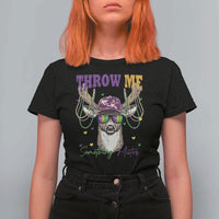 Funny Mardi Gras Mississippi Deer T Shirt For Women Throw Me Something Mister Beads