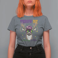 Funny Mardi Gras Mississippi Deer T Shirt For Women Throw Me Something Mister Beads