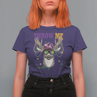 Funny Mardi Gras Mississippi Deer T Shirt For Women Throw Me Something Mister Beads